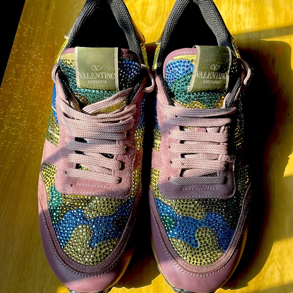 VALENTINO GARAVANI Crystal Camo Sneakers